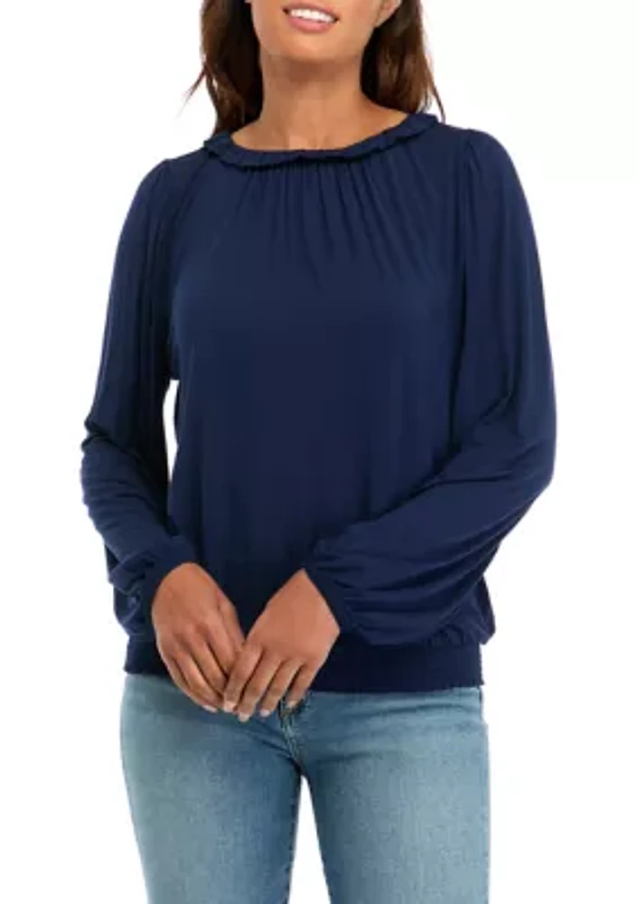 Women's Long Sleeve Banded Bottom Top