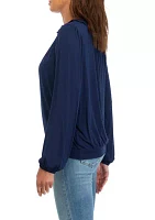 Women's Long Sleeve Banded Bottom Top