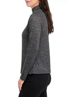 Women's Long Sleeve Ribbed Mock Neck  Sweater