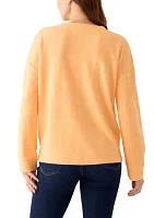 Women's Long Sleeve Ottoman Split Neck T-Shirt