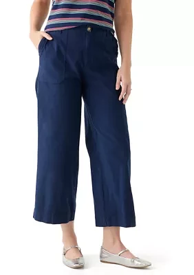 Women's High Rise Wide Leg Crop Utility Jeans