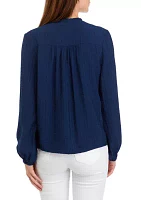 Women's Textured Popover Top