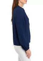 Women's Textured Popover Top