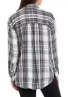 Women's Casual Plaid Button Up Shirt