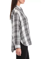 Women's Casual Plaid Button Up Shirt