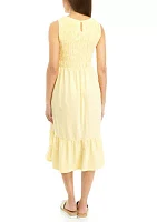 Women's Smocked Bodice Midi Dress