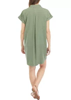 Women's Short Cap Sleeve Shirtdress