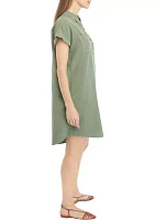 Women's Short Cap Sleeve Shirtdress