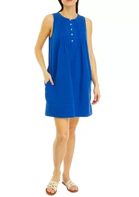 Women's Sleeveless Pintuck Dress