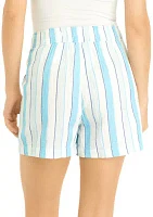 Women's Seamed Yarn Dyed Pull On Shorts