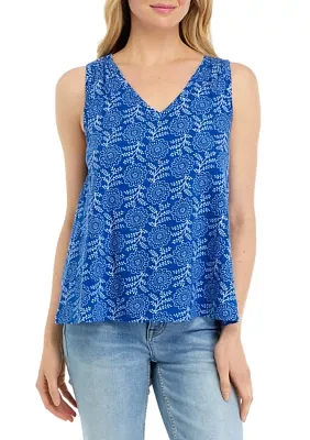 Women's Smocked Shoulder Printed Top