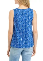 Women's Smocked Shoulder Printed Top