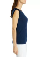 Women's Flutter Sleeve Ribbed Tank Top