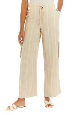 Women's Tie Waist Yarn Dyed Utility Pants