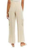 Women's Tie Waist Yarn Dyed Utility Pants