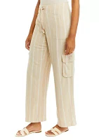 Women's Tie Waist Yarn Dyed Utility Pants