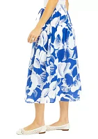 Women's Tie Waist Midi Skirt