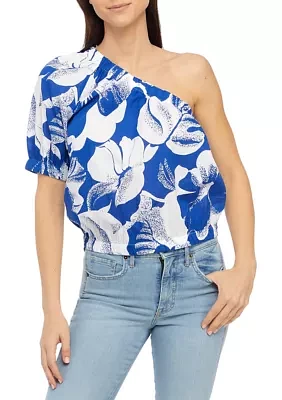 Women's Printed One Shoulder Top