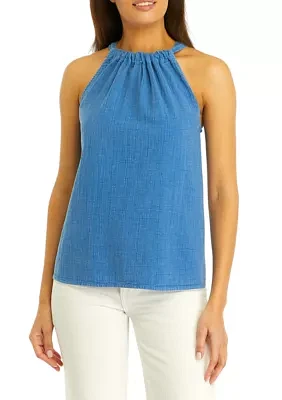 Plus Sleeveless Halter Neck Top