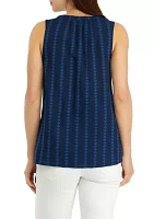 Women's Sleeveless Split Neck Top