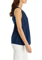 Women's Sleeveless Split Neck Top