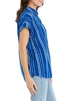 Women's Short Sleeve Yarn Dyed Camp Shirt