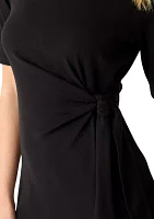 Women's Short Sleeve Tie Waist Midi Dress