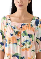 Women's Printed Square Neck Top