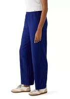 Women's Mid Rise Pull On Wide Leg Solid Pants