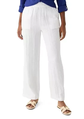 Women's Mid Rise Pull On Wide Leg Pants