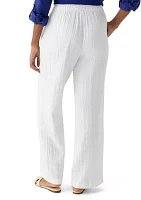 Women's Mid Rise Pull On Wide Leg Pants