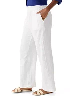 Women's Mid Rise Pull On Wide Leg Pants