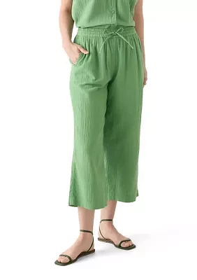 Women's High Rise Tie Waist Ankle Pants