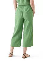 Women's High Rise Tie Waist Ankle Pants