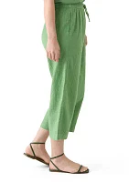 Women's High Rise Tie Waist Ankle Pants