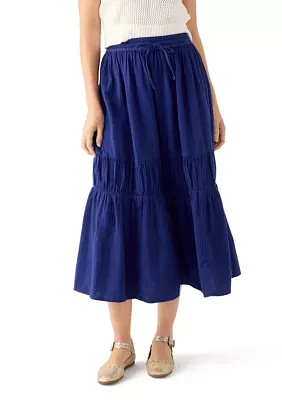 Women's Tiered Midi Gauze Skirt