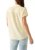 Women's Shirred Shoulder Camp Shirt