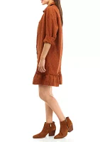 Petite Ruffle Hem Shirtdress