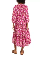 Petite Pintuck Floral Dress