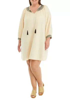 Plus Flutter Sleeve Dress