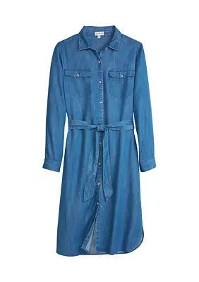 Plus Long Sleeve Shirtdress