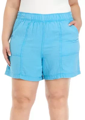 Plus Seamed Pull On Shorts