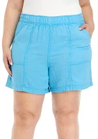 Plus Seamed Pull On Shorts