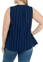 Plus Split Neck Top