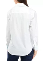 Women's Long Sleeve Oxford Boyfriend Shirt