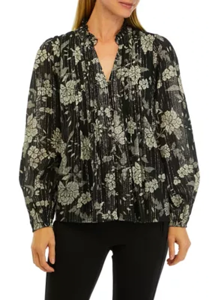 Women's Printed Peasant Shine Top