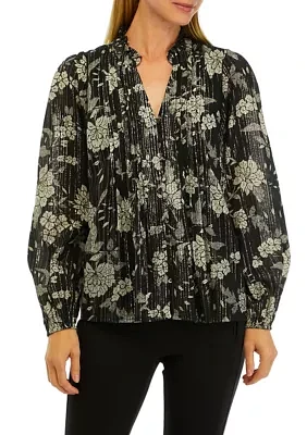 Women's Printed Peasant Shine Top