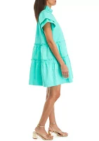 Women's Flutter Sleeve Tiered Midi Dress