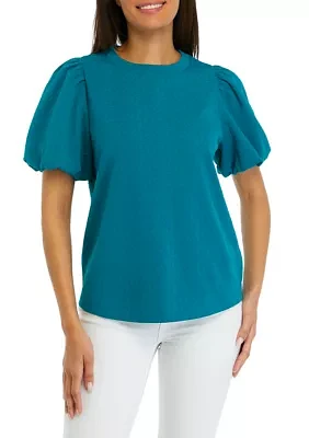 Women's Solid Jacquard Top