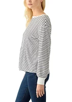 Women's Long Sleeve Pleat Front Sweatshirt